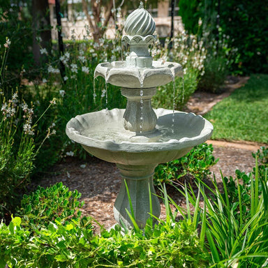 PROTEGE 3 Tier Solar Powered Water Feature Fountain Bird Bath at garden