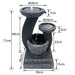 3-Tier Solar Powered Water Feature Fountain with LED - Grey Dimensions