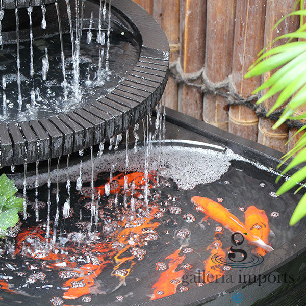 3 tier Corner Bowl Balinese Style Water Fountain with goldfish
