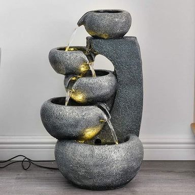 5 Tier Bowls Cascade Water Feature Fountain Main View
