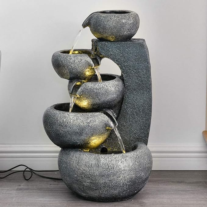 5 Tier Bowls Cascade Water Feature Fountain Main View