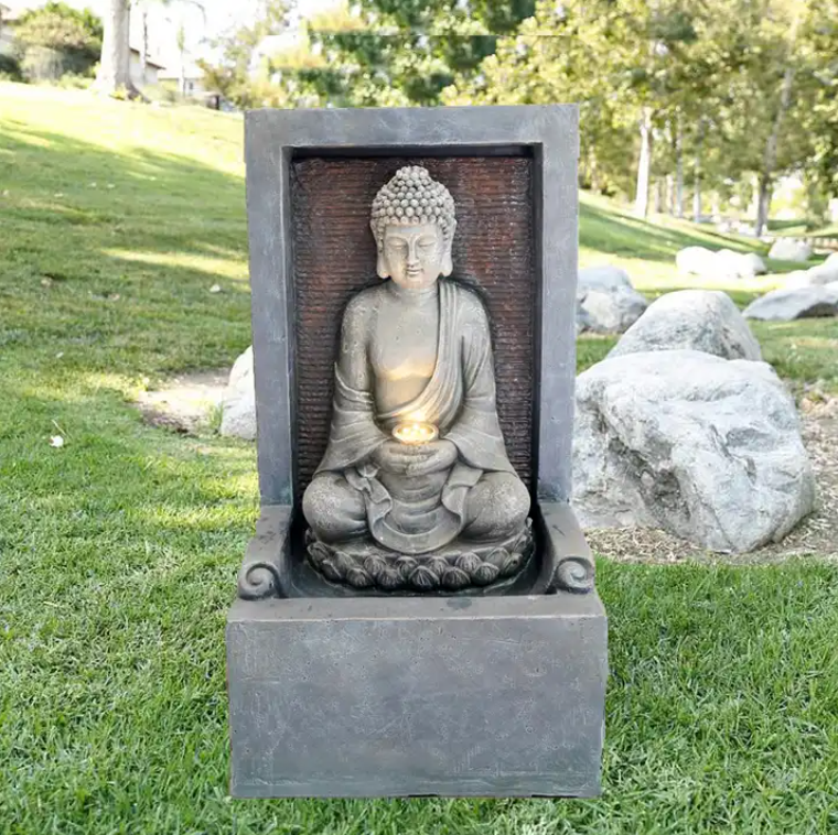 Sitting Buddha Water Feature Fountain in the garden 