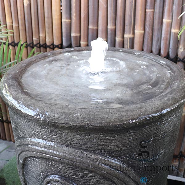 Anduze Urn Balinese Style water feature charcoal with LED