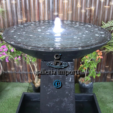 Aquarius water Fountain charcoal top bowl view