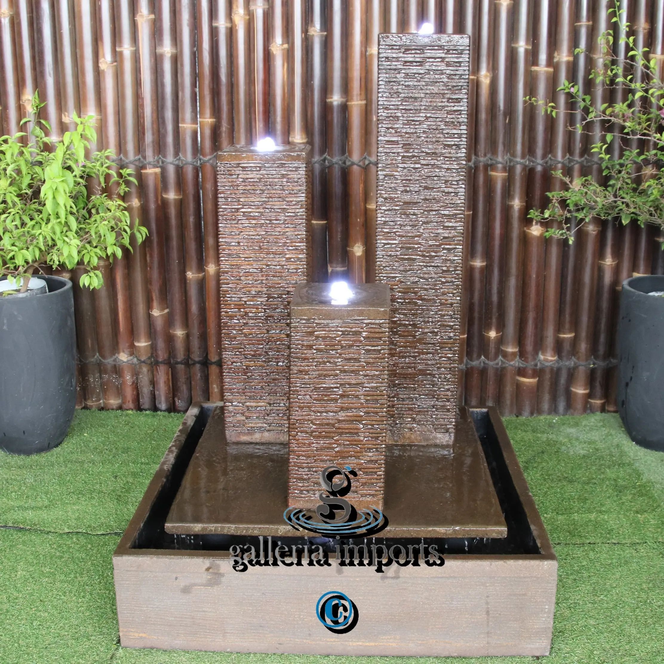 Atlantis Balinese Style Water Fountain rust with led lights