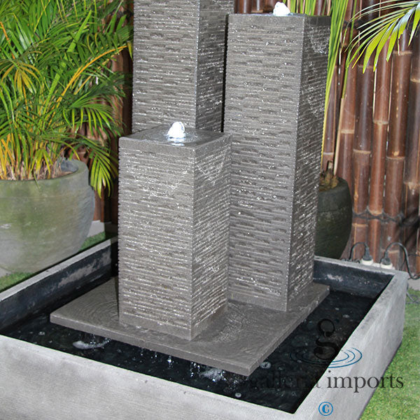 Atlantis Balinese Style water feature right angle view grey colour