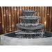 Birdbath Corner Bowl Balinese Style Fountain with bamboo fence background