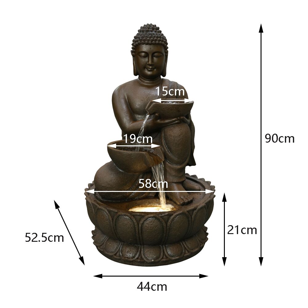 Buddha With Pot Water Feature Dimensions