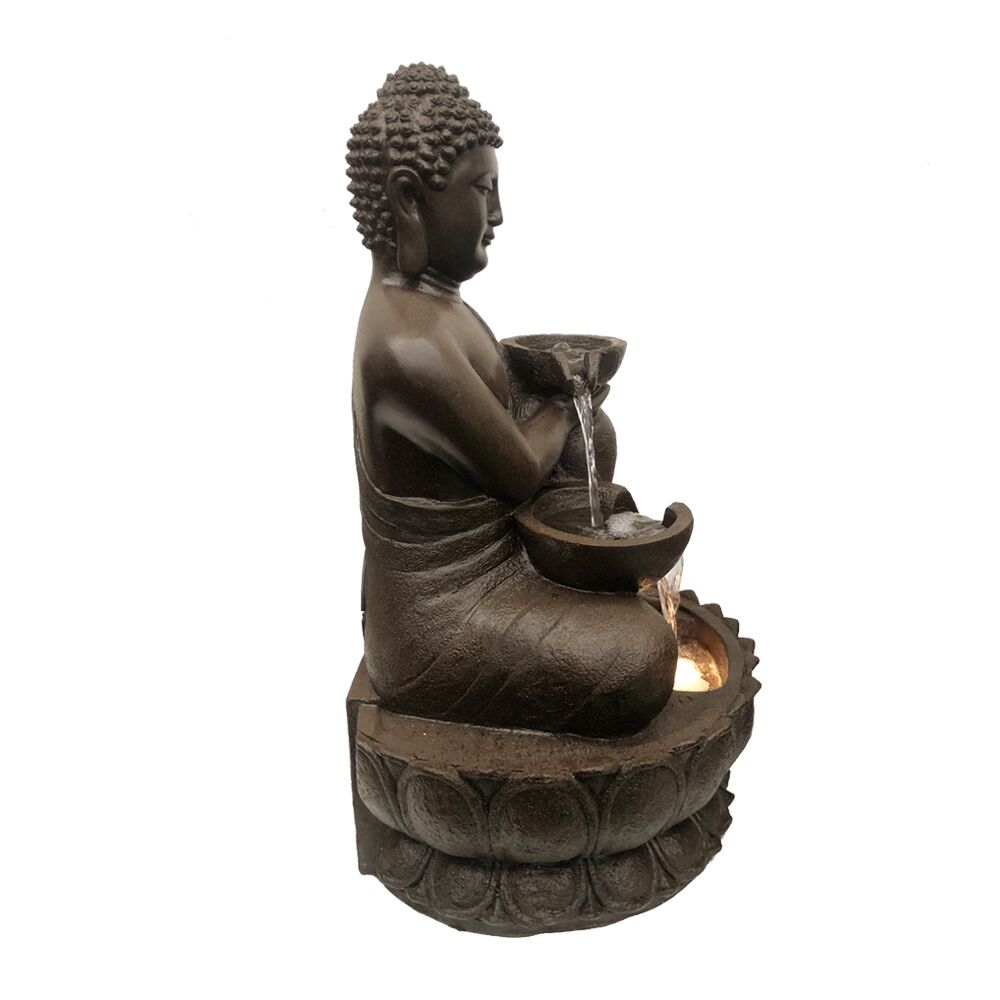 Buddha With Pot Water Feature Right Side View