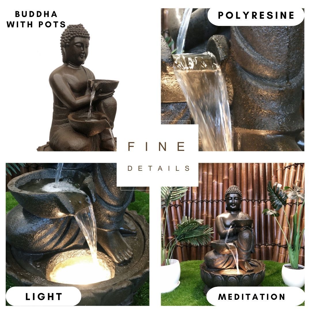 Buddha With Pot Water Feature and Key Features