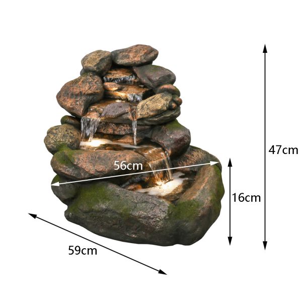 Cascade Rock Water Feature Fountain dimensions