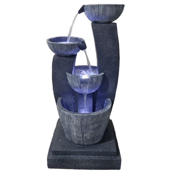 Cascading Bali Bowls Water Fountain Main View