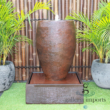 Cigar Urn Balinese Style Fountain rust front view