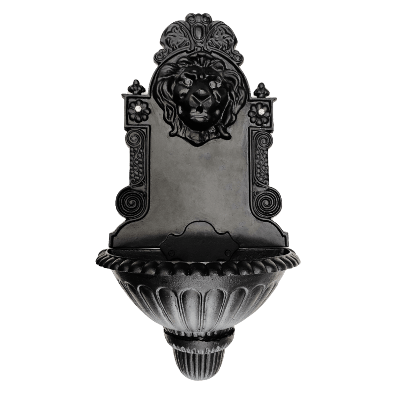Classic Lion Cast Iron Wall Water Feature Fountain Black Colour
