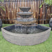 Corner Bowl Balinese Style Water Feature with two plants