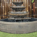Corner Bowl Balinese Style water feature Fountain Front View with water flow