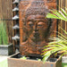 Dharma Buddha Face Wall Water Feature Right Angle View