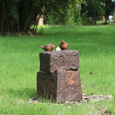 Dicky Bird Abstract Fountain with LED Front View