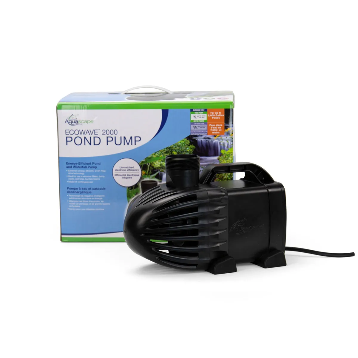 EcoWave 2000 Submersible Pond Pump for Aquascape DIY Backyard Pond Kits