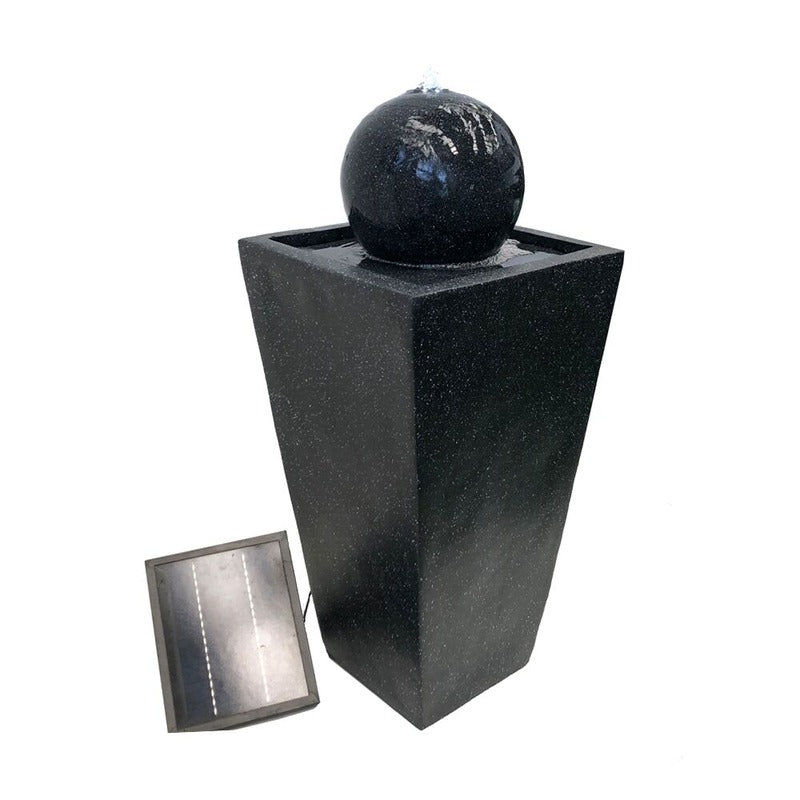 Elegant Solar Ball Water Feature Fountain with LED Whitebackground