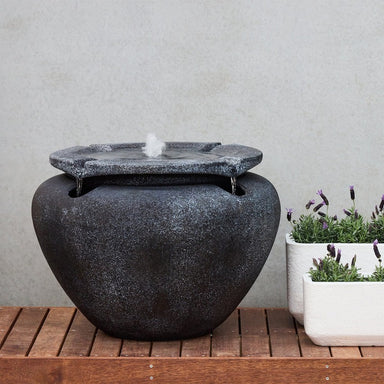 Escher Urn Bubbling Fountain Charcoal Colour