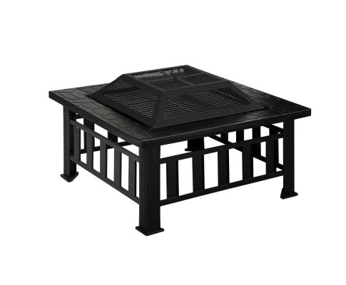 FlameCraft Outdoor Wood-Burning Fireplace Table and BBQ Grill: Your Garden's Ultimate Hearth