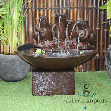 Frog Pond Bowl Water Feature Fountain rust front view