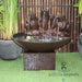 Frog Pond Bowl Water Feature Fountain rust front view