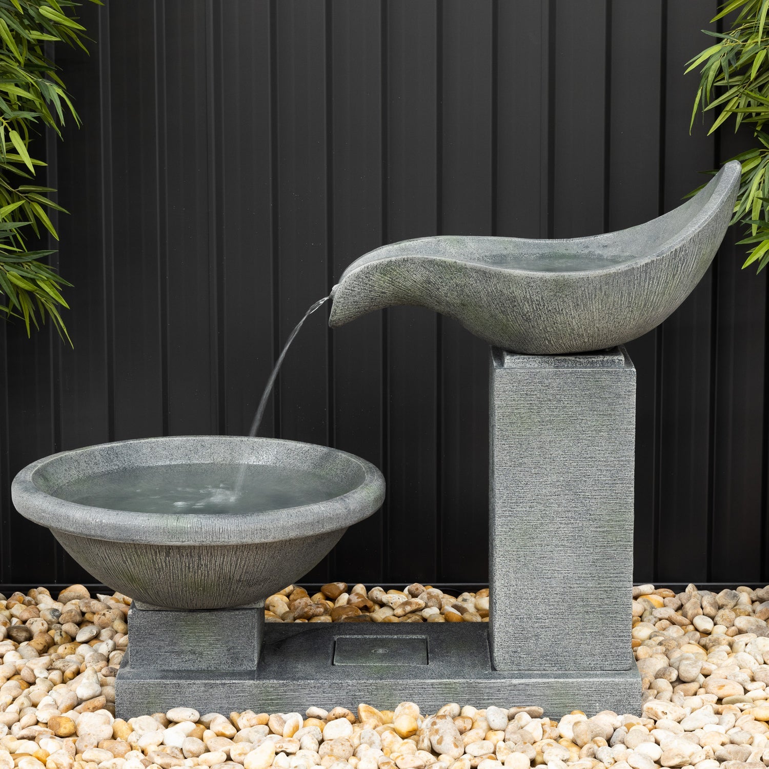 Front View of Maluku Bowls Balinese Water Feature