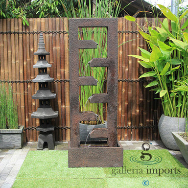 Gradia Cascade Balinese Style Water Feature Rust Front View