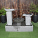 Grey Double Wave Cascade Water Fountain grey colour