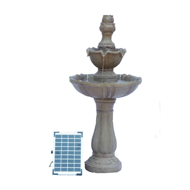 Hampton Solar fountain with white background