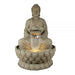 Large Meditating Buddha Water Feature Fountain Front View with LED