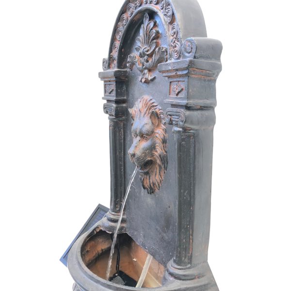 Lions Head Solar Water Feature Water Fountain sideview without solar