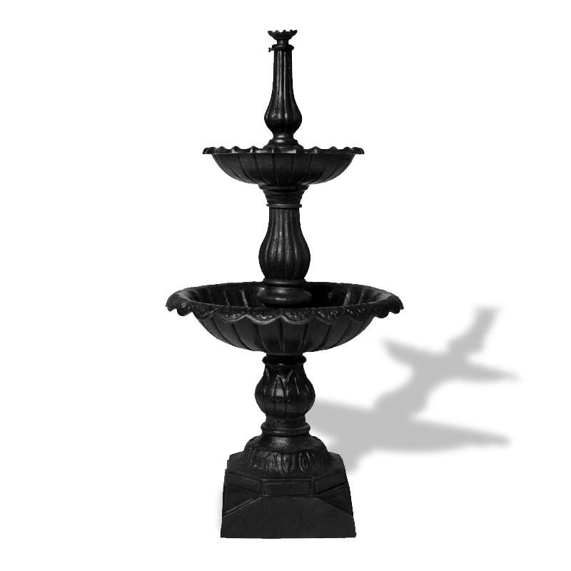 Lisbon Classic Cast Iron 2 Tier Water Feature Fountain Black