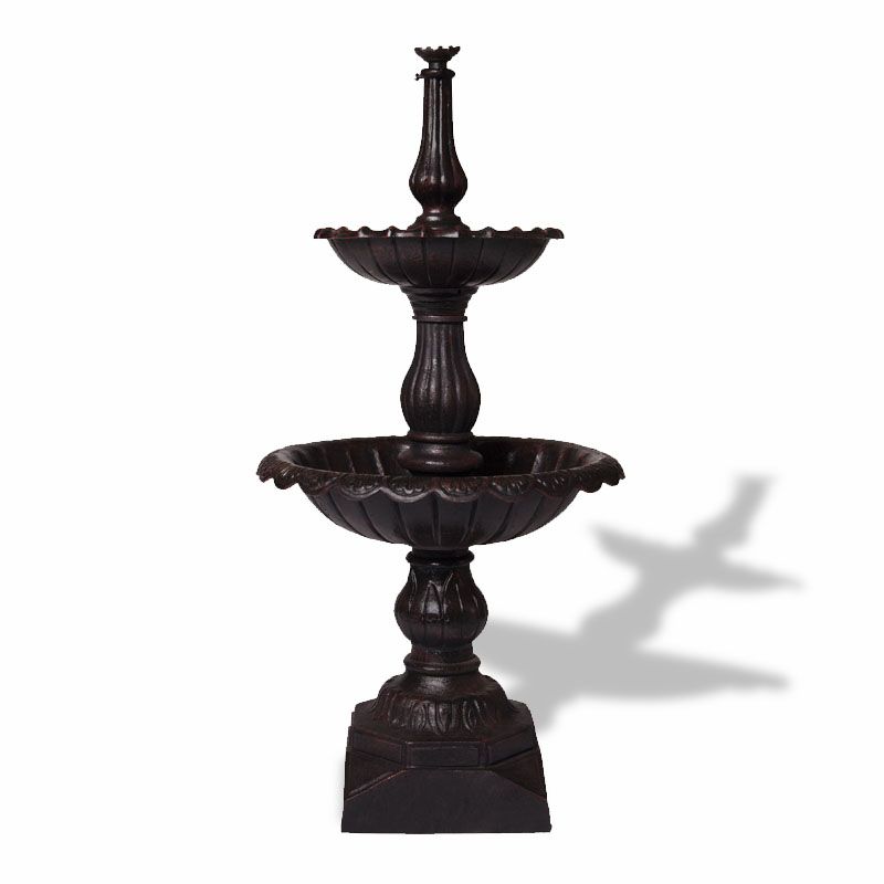 Lisbon Classic Cast Iron 2 Tier Water Feature Fountain Red Bronze