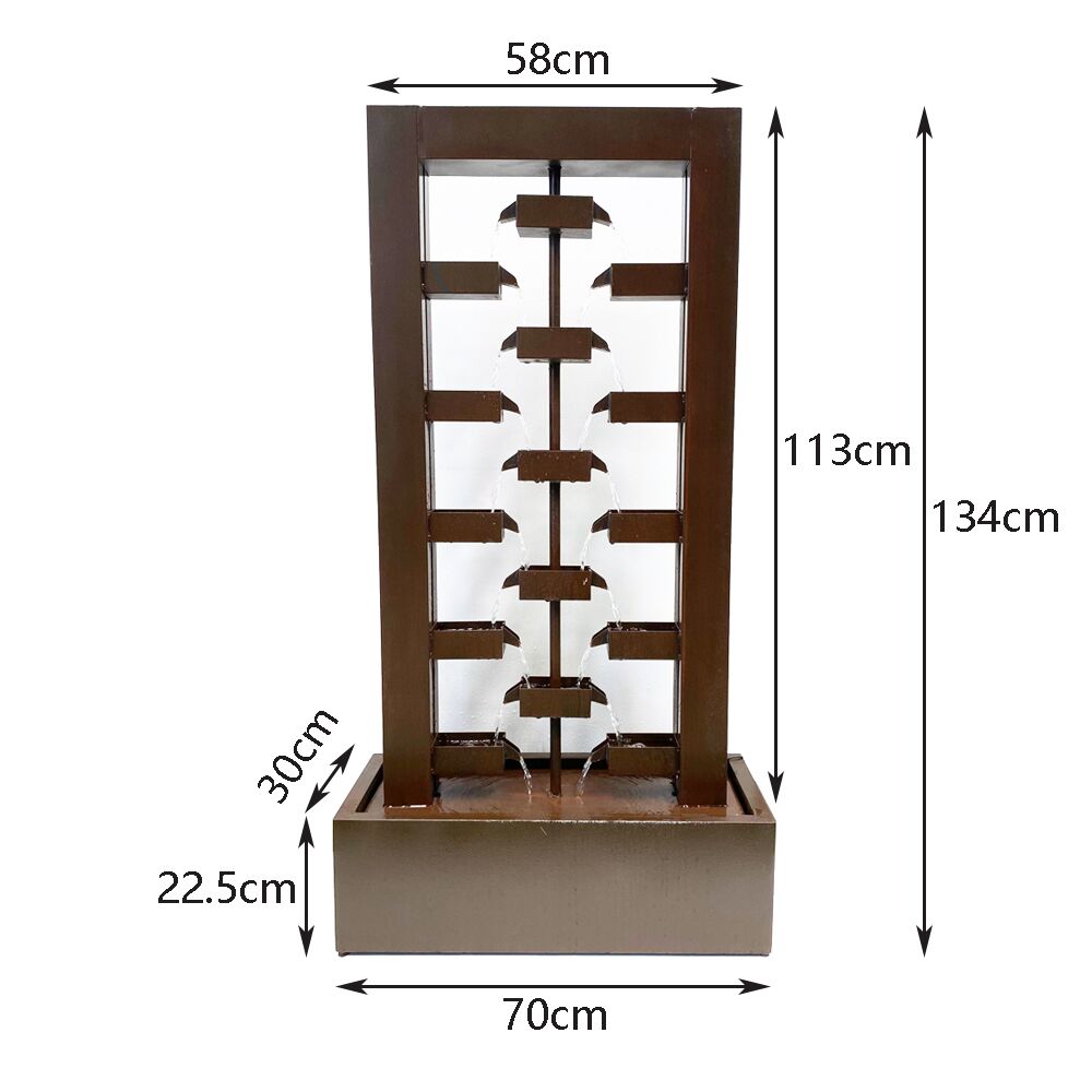 Modern Cascade Ruty Water Feature Fountain dimension