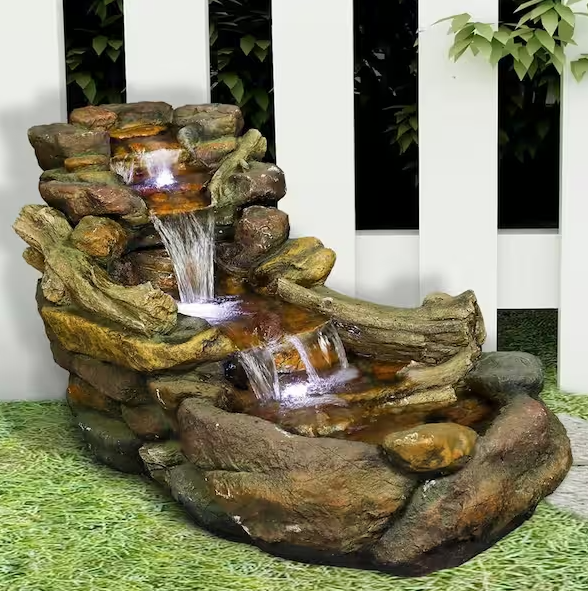 nature brook water fountain with water flow
