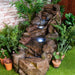 Nature Creek Large Rock Cascade Waterfall Water Feature Fountain with LED