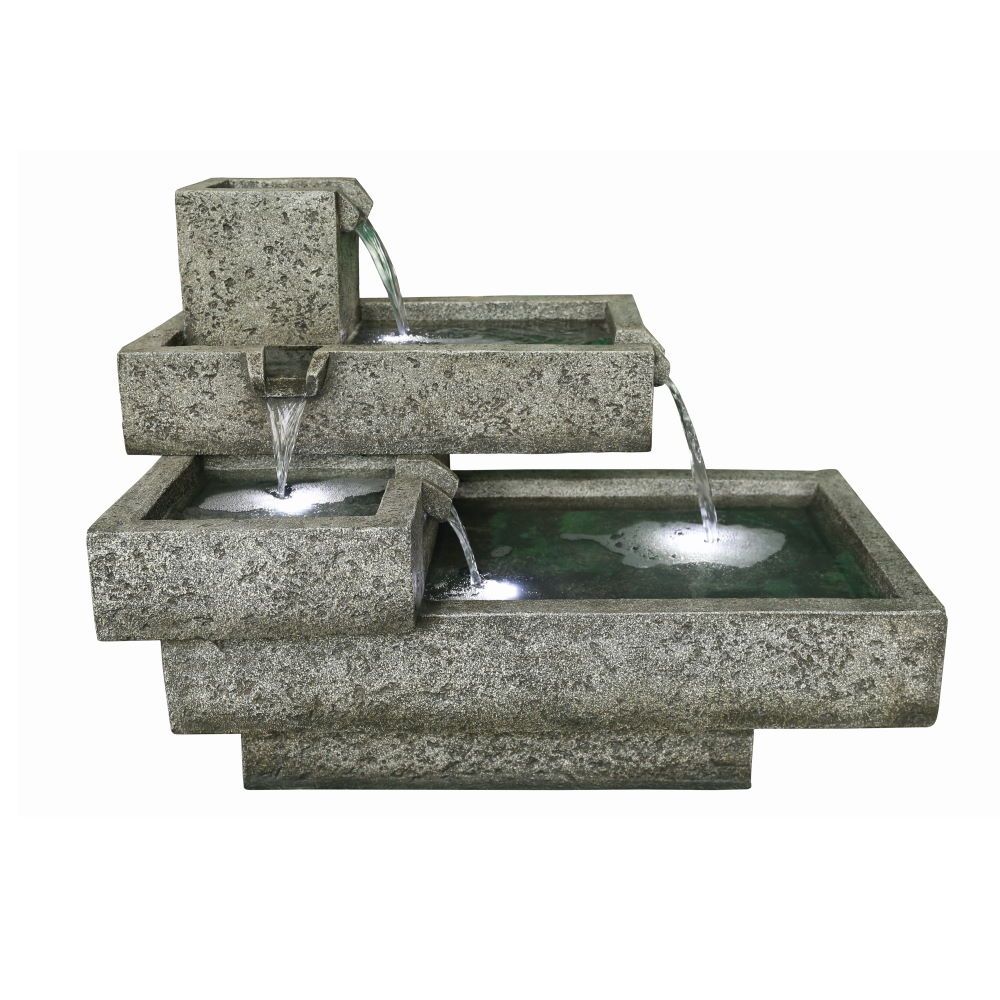 Oakland Stacked Troughs Water Feature with LED Lights