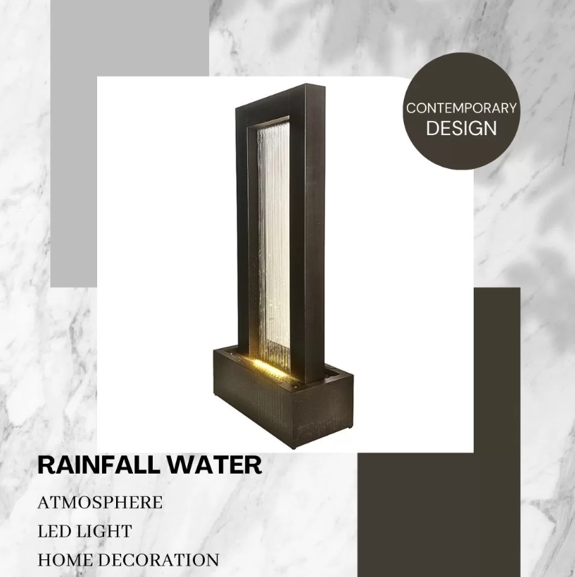 Rain Feature Wall Screen Waterfalls Lighted Fountain with LED 