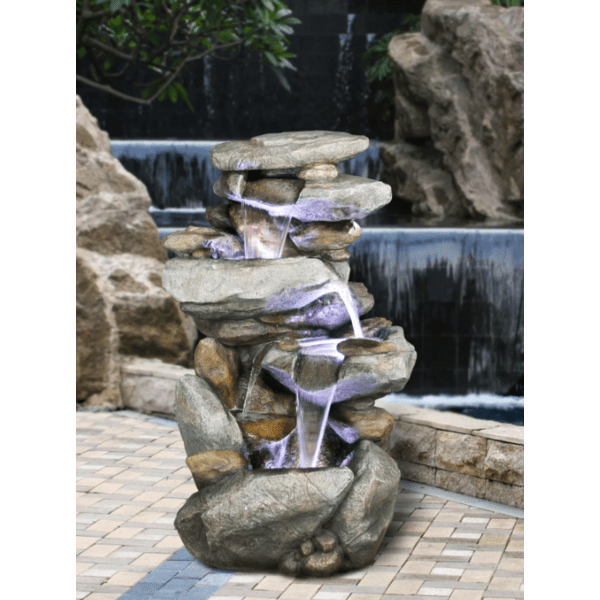 Rainforest Cascade Rock Water Feature and rock background