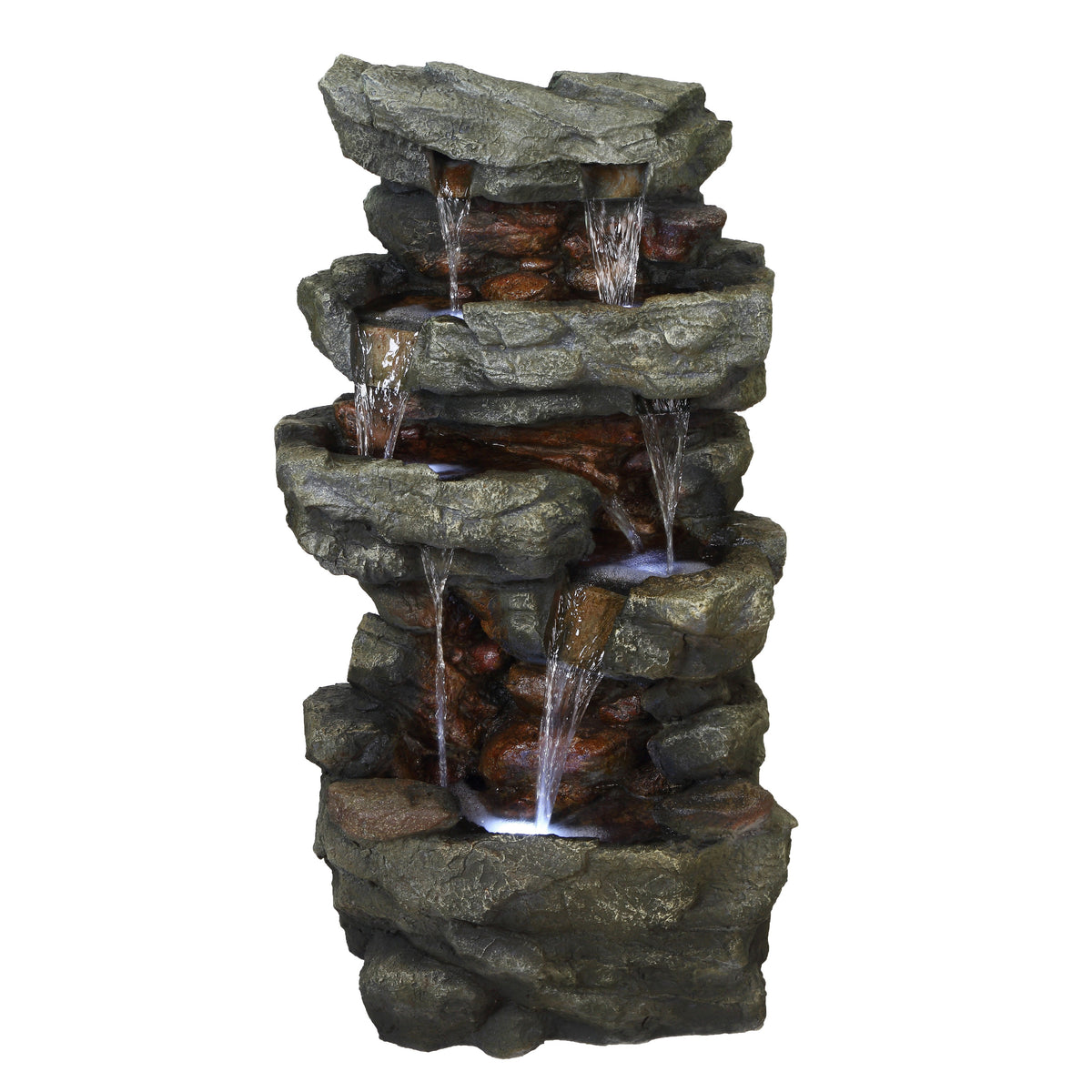 Rockflow Harmony 4 Tier Cascade Stone Water Feature Fountain — Top ...