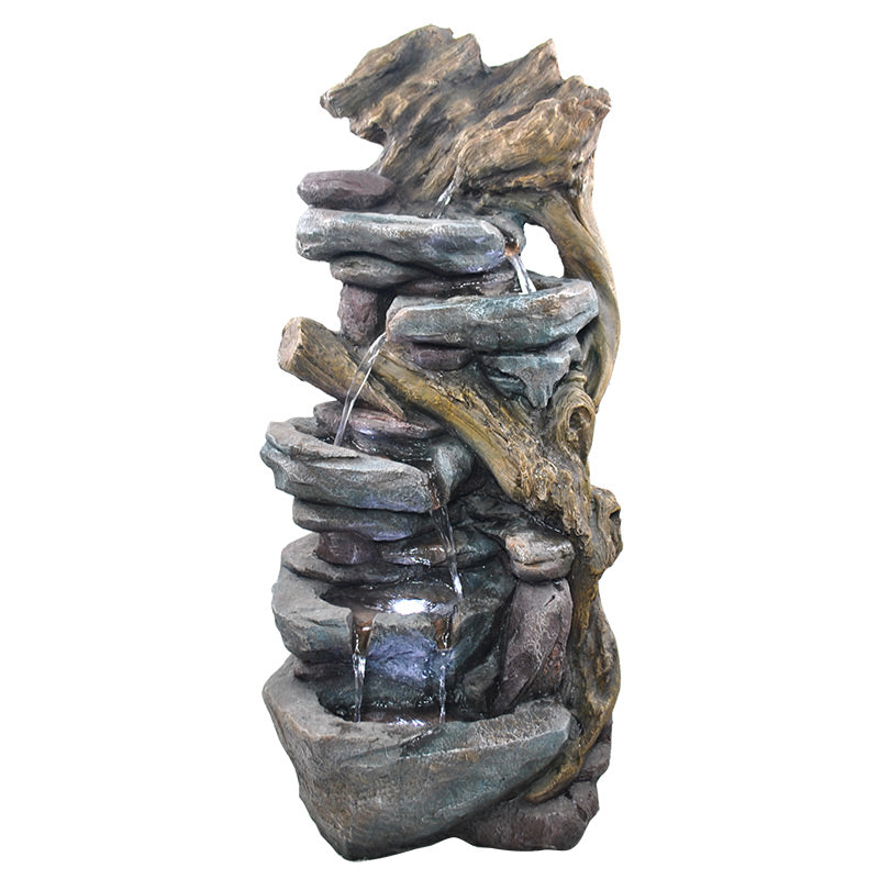 Rocky Forest 5-Tier Water Feature Fountain Main View
