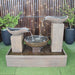 Rust 2 wave Balinese Style Bowls  water feature fountain front view