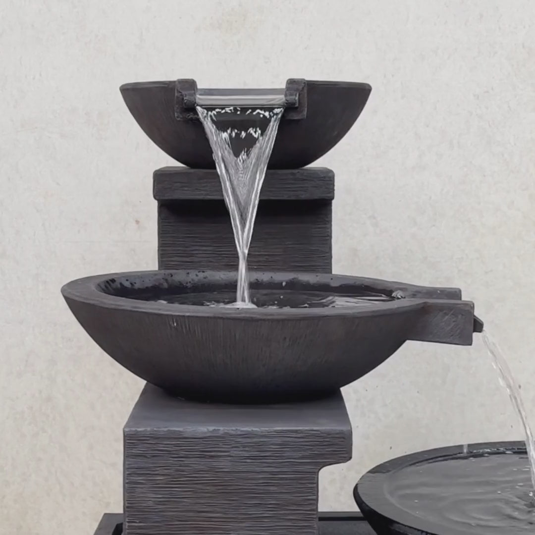Seminyak Water Feature Fountain close up pots