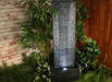 Slate Trickle Wall Water Feature Fountain with plants View