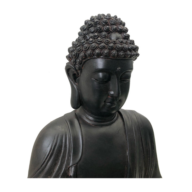 Solar Buddha Water Feature Fountain Sideview Face