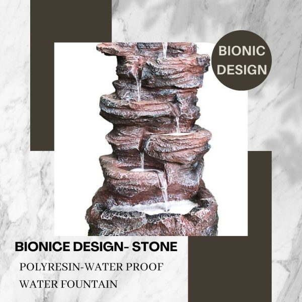 Solar Stone Cascade 6 Tier Water Feature Fountain  Close look
