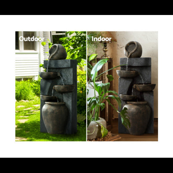 Solar Water Feature 5-Tier Fountain Indoor and Outdoor images